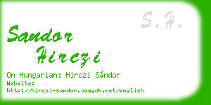 sandor hirczi business card